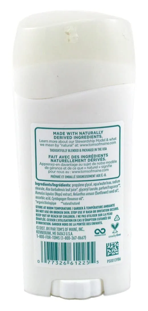 Tom's of Maine Long-Lasting Aluminum-Free Natural Deodorant for Women, Wild Lavender, 2.25 oz. 3-Pack (Packaging May Vary)