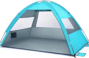 Totority Beach Tent Pop up Tent Sun Shelter UPF 50 190t Polyester 3-4 Persons Lightweight
