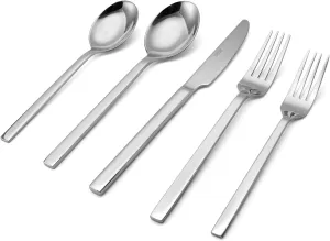 Towle Living Forged Paros Flatware Set,Silver,20 Piece Set