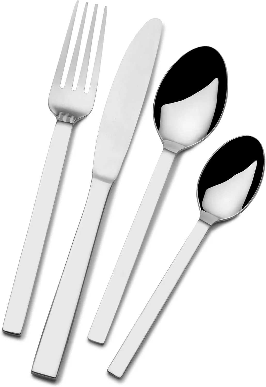 Towle Living Graciela 16-Piece Flatware Set, Service for 4 - Sleek Stainless Steel with Full Coverage Silver Finish, Dishwasher Safe, Ideal Silverware for Weddings, Gatherings, Travel