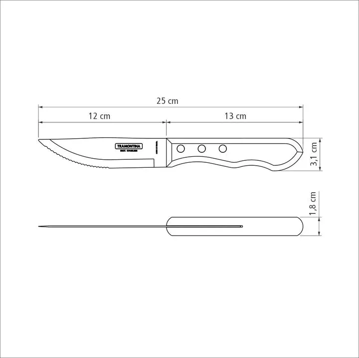 TRAMONTINA - JUMBO POLYWOOD STEAK  KNIVES LOOSE