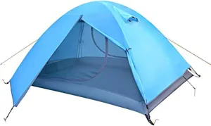 Travel Tent Tent 2 Person Camping Tent Double Layer Portable Handbag for Hiking for Outdoors Orange- Double Door (Color : Blue, Size : Double Door)