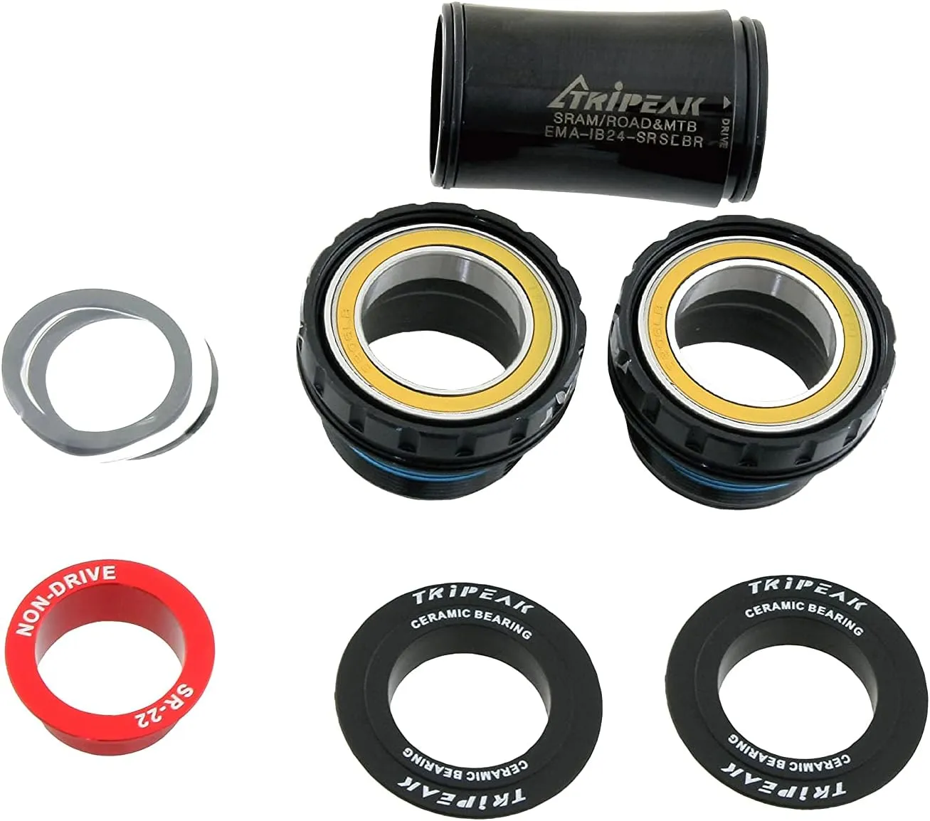 TRiPEAK Bottom Bracket BSA/ITA/C60/CR1/T47, with Ceramic Bearings for 22mm SRAM Dub & 22/24mm GXP Crankset, Threaded BB Compatible with Trek, Giant, Specialized, Canyon, Campagnolo Frame