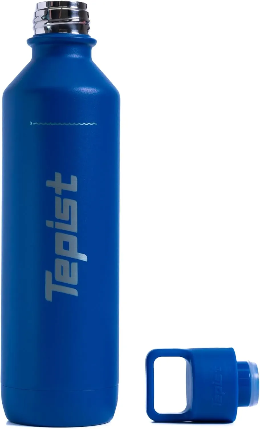TwentyO 20oz Stainless Steel Bottle Compatible with Sodastream Machines | Powder Coated Blue | Vacuum Sealed | Double Walled | Leak-Proof | Easy to Carry | Reusable Bottle