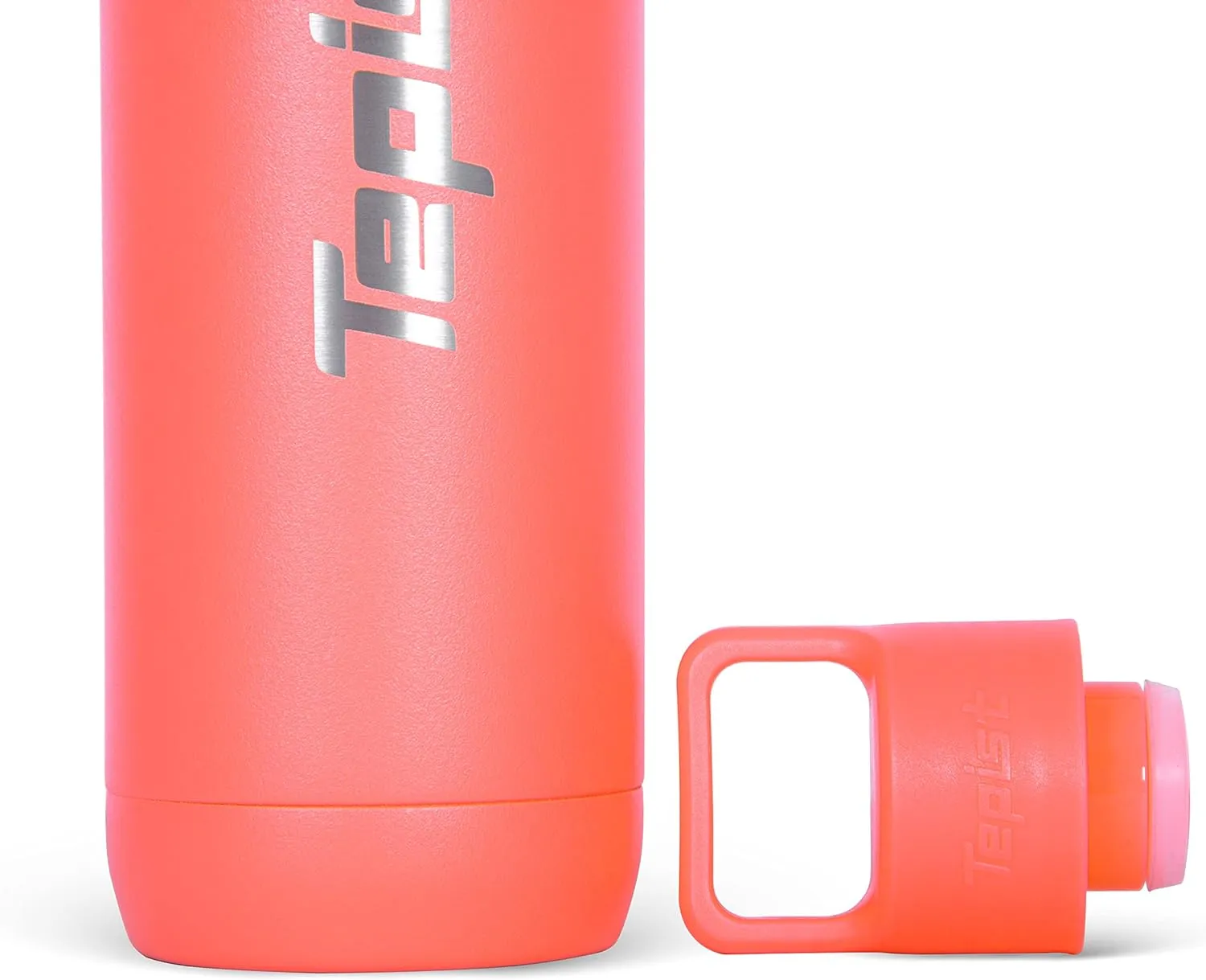TwentyO 20oz Stainless Steel Bottle Compatible with Sodastream Machines | Powder Coated Coral | Vacuum Sealed | Double Walled | Leak-Proof | Easy to Carry | Reusable Bottle