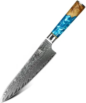 Tycos Damascus Chef Knife Kiritsuke Unique Handle Professional 8 Inch Japanese Chefs Kitchen Knife Vg10 67 Layers Damascus Steel Knife