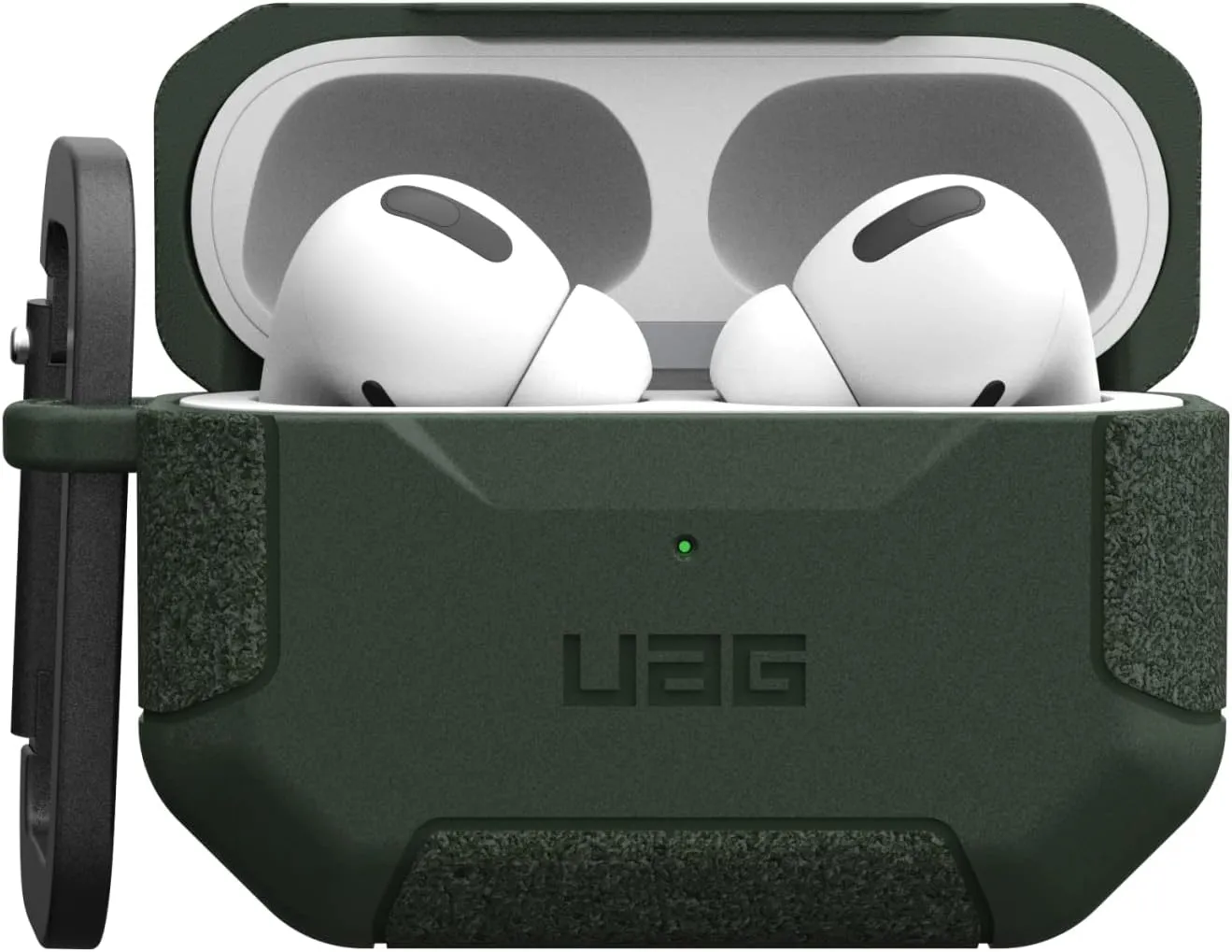 UAG Designed for AirPods Pro Case (2nd Generation 2022) Scout Olive Drab Green - Premium Rugged Hard Shell Full Protective Case Cover with Detachable Keychain Carabiner by URBAN ARMOR GEAR