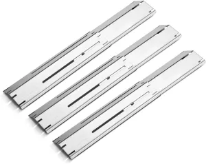Unicook 3 Pack Adjustable Grill Heat Plate, Extend from 11.75" up to 21" Length, Gas Grill Burner Cover Replacement Parts, Stainless Steel Flame Tamers, BBQ Heat Shield Tents