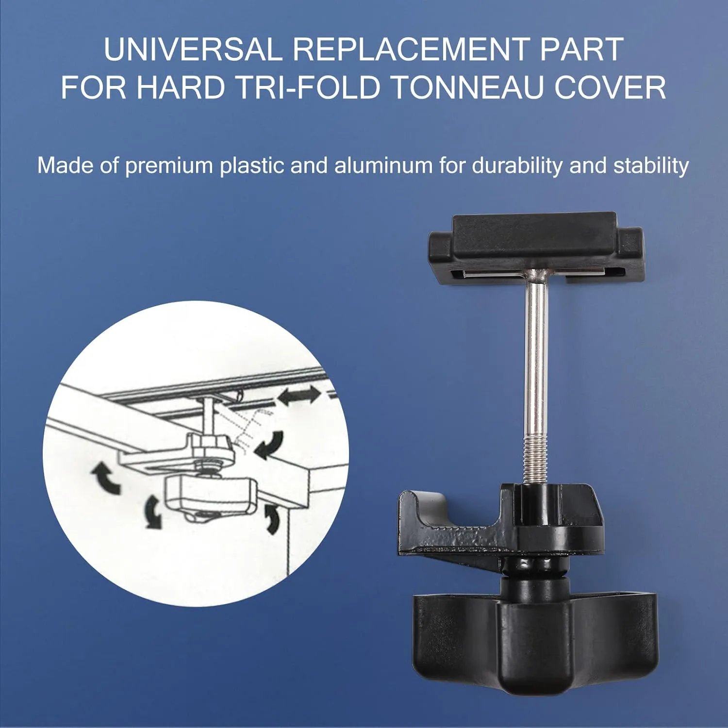 Universal Replacement and Accessories Part Kit for Hard Tri-fold & Quad-fold Truck Bed Cover Include Nut, T-Bolt and Tonneau Cover Clamp, 4X Rear Clamp
