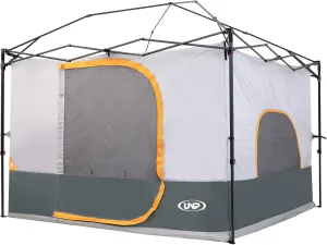UNP Camping Cube | Canopy Inner Tent for 10' x 10' ft Pop Up Canopy Tent Fully Vented Roof Easy Set Up Enclosed Canopy(Canopy/SHELTER NOT Included) Gray