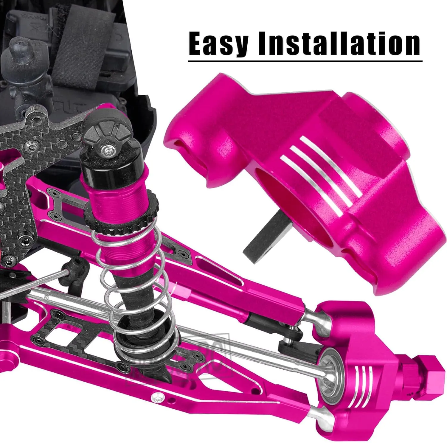 Upgrades for 1/8 Kraton/Notorious/Outcast 6S BLX,1/7 Big Rock 6S BLX,Aluminum Front Rear Suspension Arms & Front Steering Block Knuckles & C-Hubs Caster Blocks & Rear Hubs Hops Up,Pink