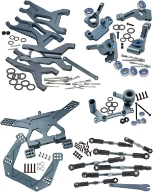 Upgrades Part for 1/10 Slash 2WD/Slash 2WD VXL,Alloy Suspension Arm,Caster Block,Steering Blocks,Rear Stub Axle Carriers,Steering Bellcranks,Shock Tower,Turnbuckles Camber Links,Titanium