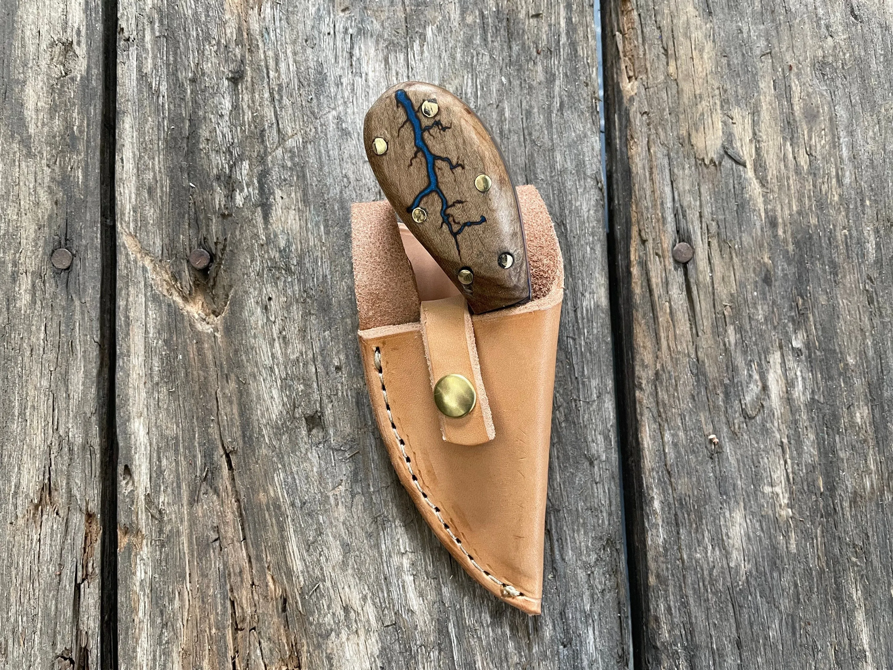 USA MADE Leather sheath for The “Dillinger” Fixed Blade Skinner Blade