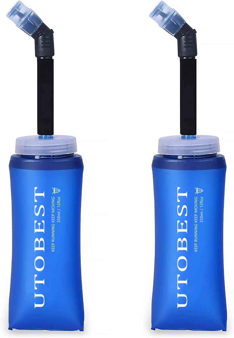 UTOBEST Soft Flask Collapsible Running Water Bottle, Flexible TPU Folding Running Flask for Hydration Pack, Soft Flask Running Bottles for Hiking Cycling