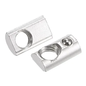 uxcell M6 T Slot Nuts Roll in Spring T-nut with Ball Carbon Steel for 2020 Series Aluminum Extrusion Profile Rail with 6mm Slot 50Pcs