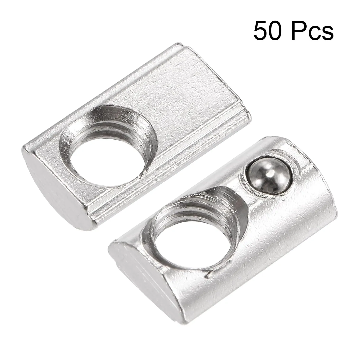 uxcell M6 T Slot Nuts Roll in Spring T-nut with Ball Carbon Steel for 2020 Series Aluminum Extrusion Profile Rail with 6mm Slot 50Pcs