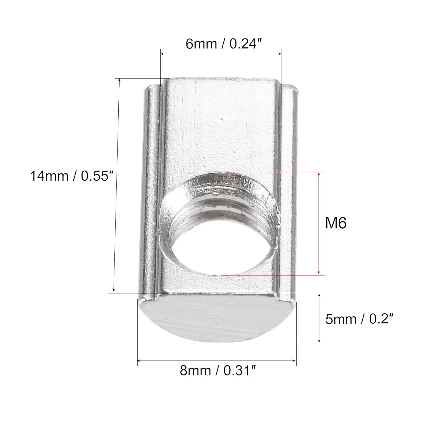 uxcell M6 T Slot Nuts Roll in Spring T-nut with Ball Carbon Steel for 2020 Series Aluminum Extrusion Profile Rail with 6mm Slot 50Pcs