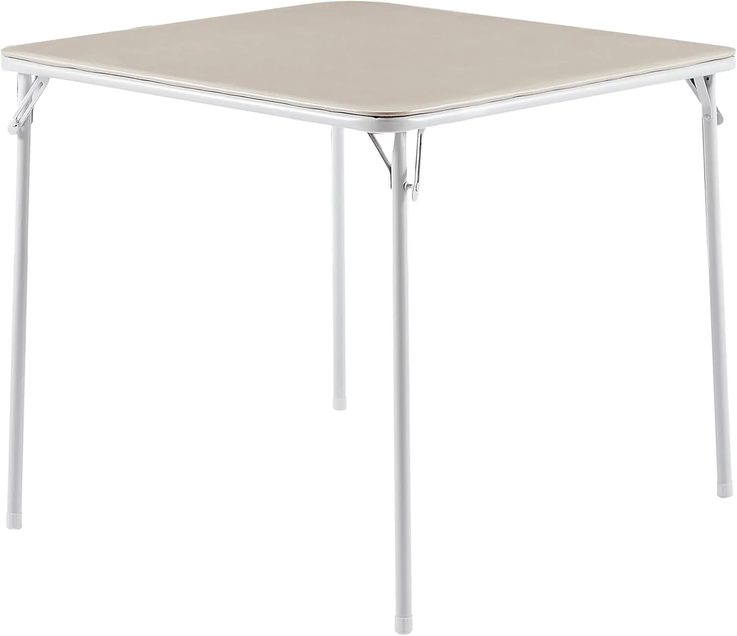 VECELO 34'' Folding Table with PU Padded Tabletop, Portable Multifunctional for Indoor/Outdoor, Home, Parties, Picnics, and Games, 1 Piece, Beige