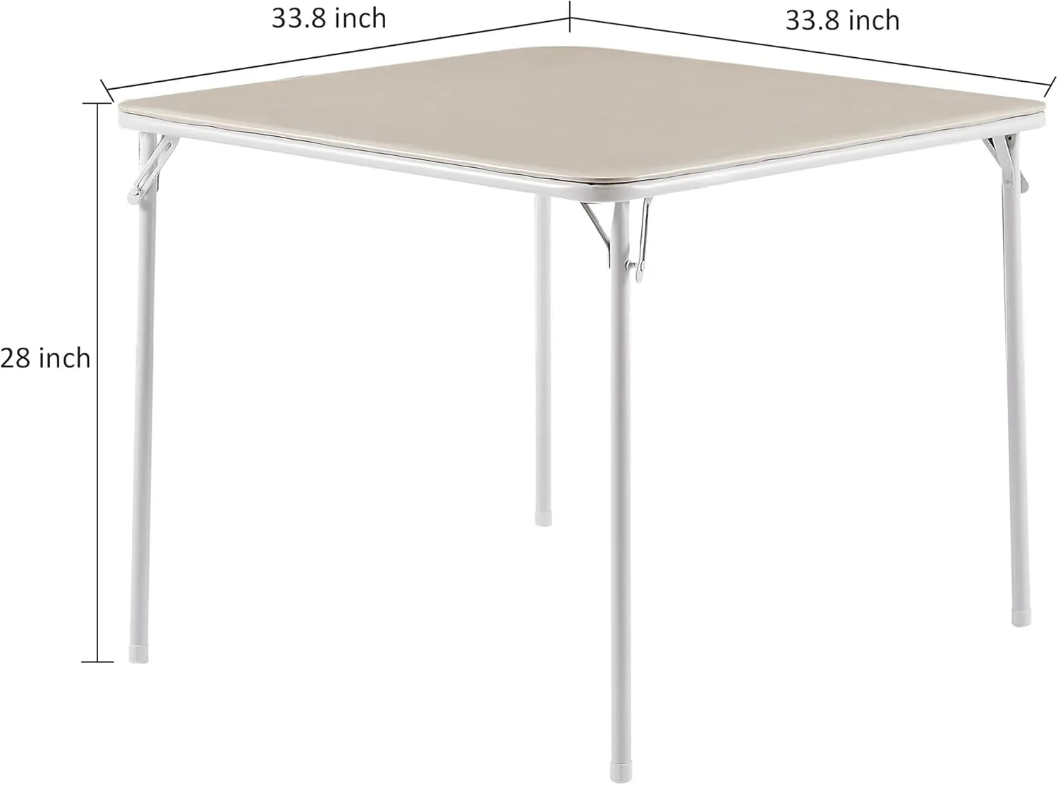 VECELO 34'' Folding Table with PU Padded Tabletop, Portable Multifunctional for Indoor/Outdoor, Home, Parties, Picnics, and Games, 1 Piece, Beige