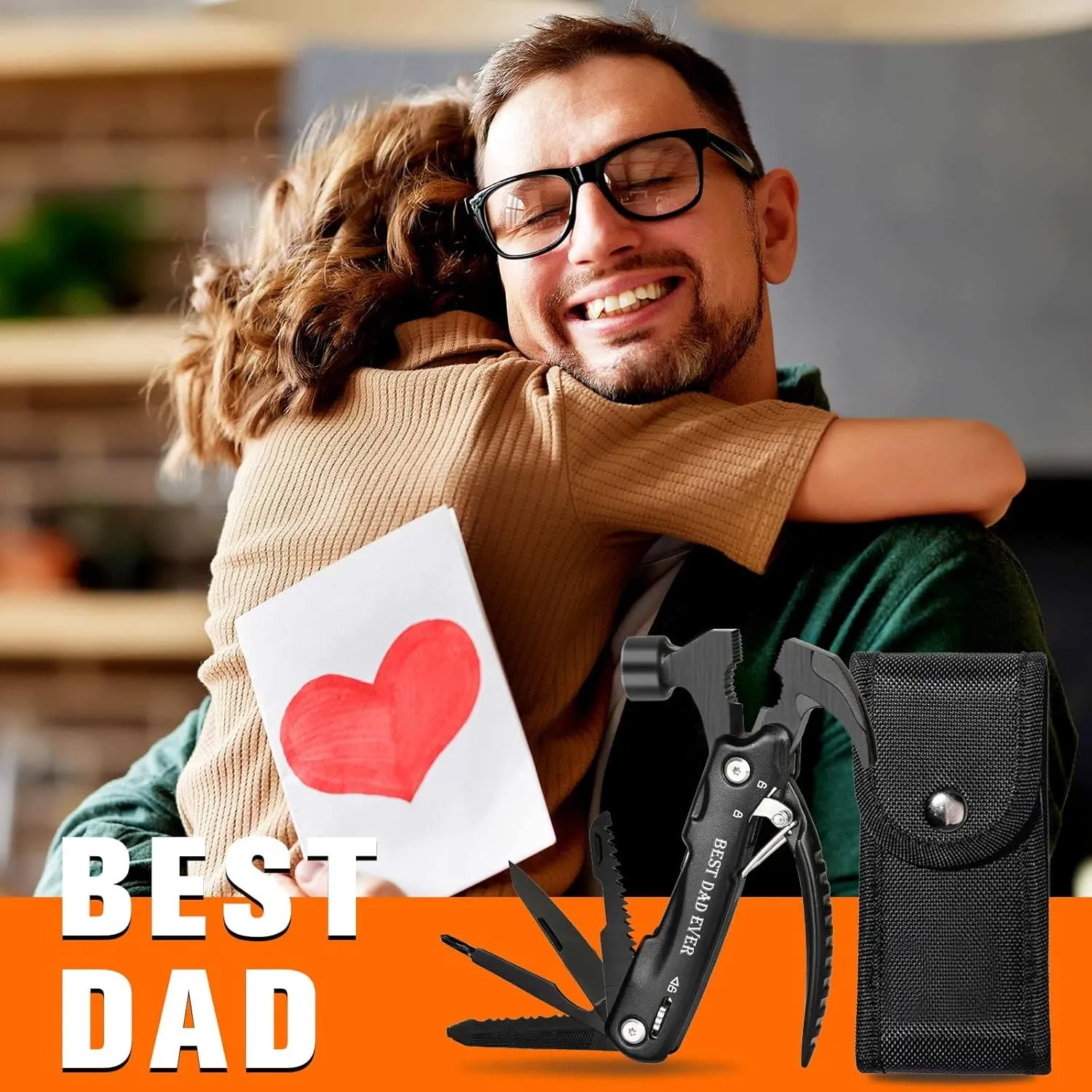 VEITORLD Gifts for Dad from Daughter Son Kids, Fathers Day, Dad Gifts Who Wants Nothing, Birthday Gift Ideas for Men Father Him, All in One Tools Mini Hammer Multitool, Cool Gadgets Presents