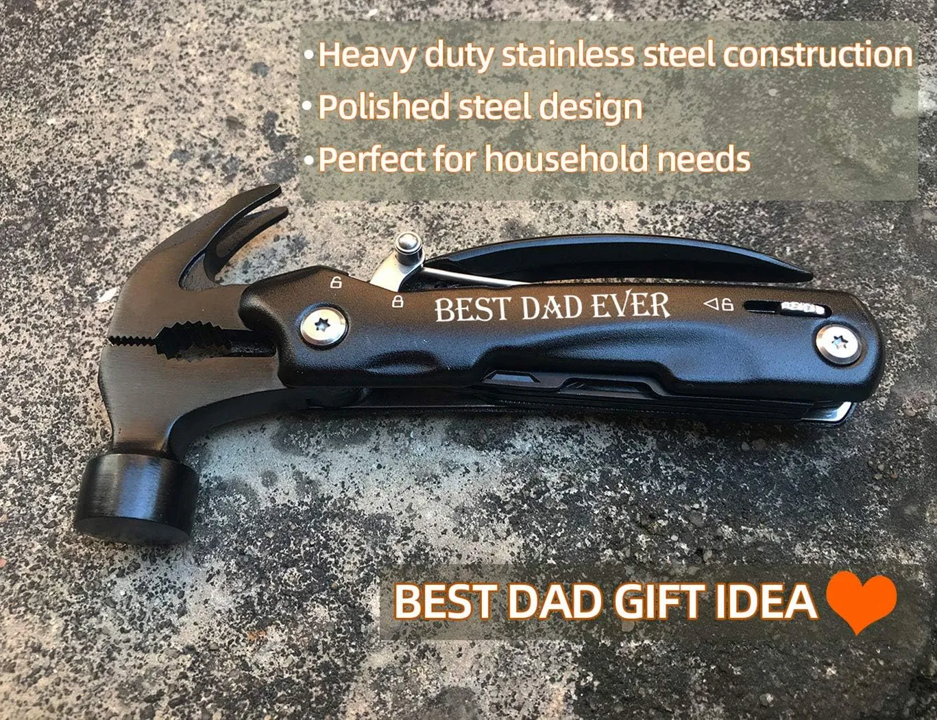 VEITORLD Gifts for Dad from Daughter Son Kids, Fathers Day, Dad Gifts Who Wants Nothing, Birthday Gift Ideas for Men Father Him, All in One Tools Mini Hammer Multitool, Cool Gadgets Presents