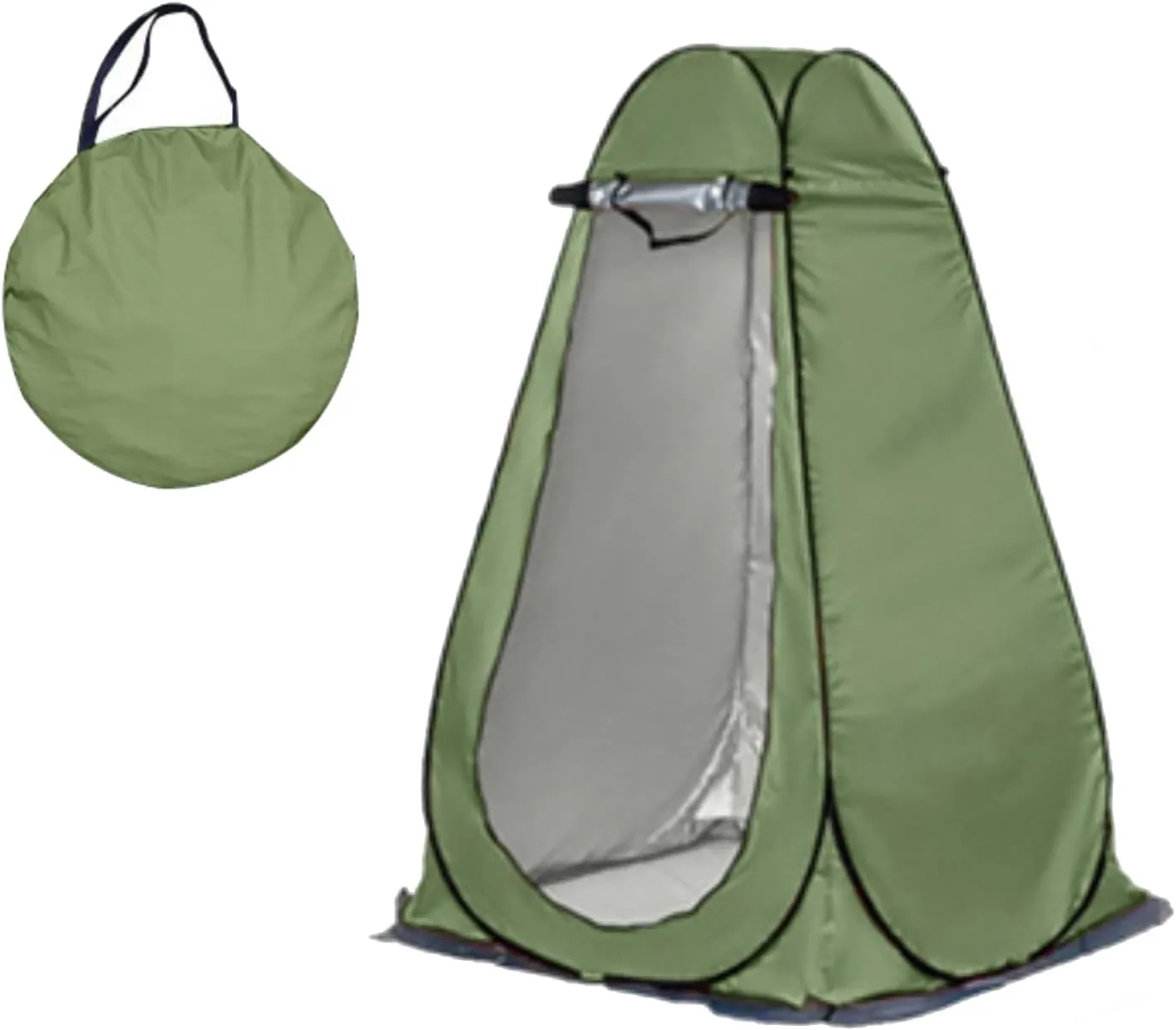Versatile Pop-Up Privacy Tent for Outdoor Shower, Changing Room, Portable Toilet, and Camping Shelter - Olive drab, Military Green - with Zipper Doors and Windows - 47.24“x47.24”x74.80“
