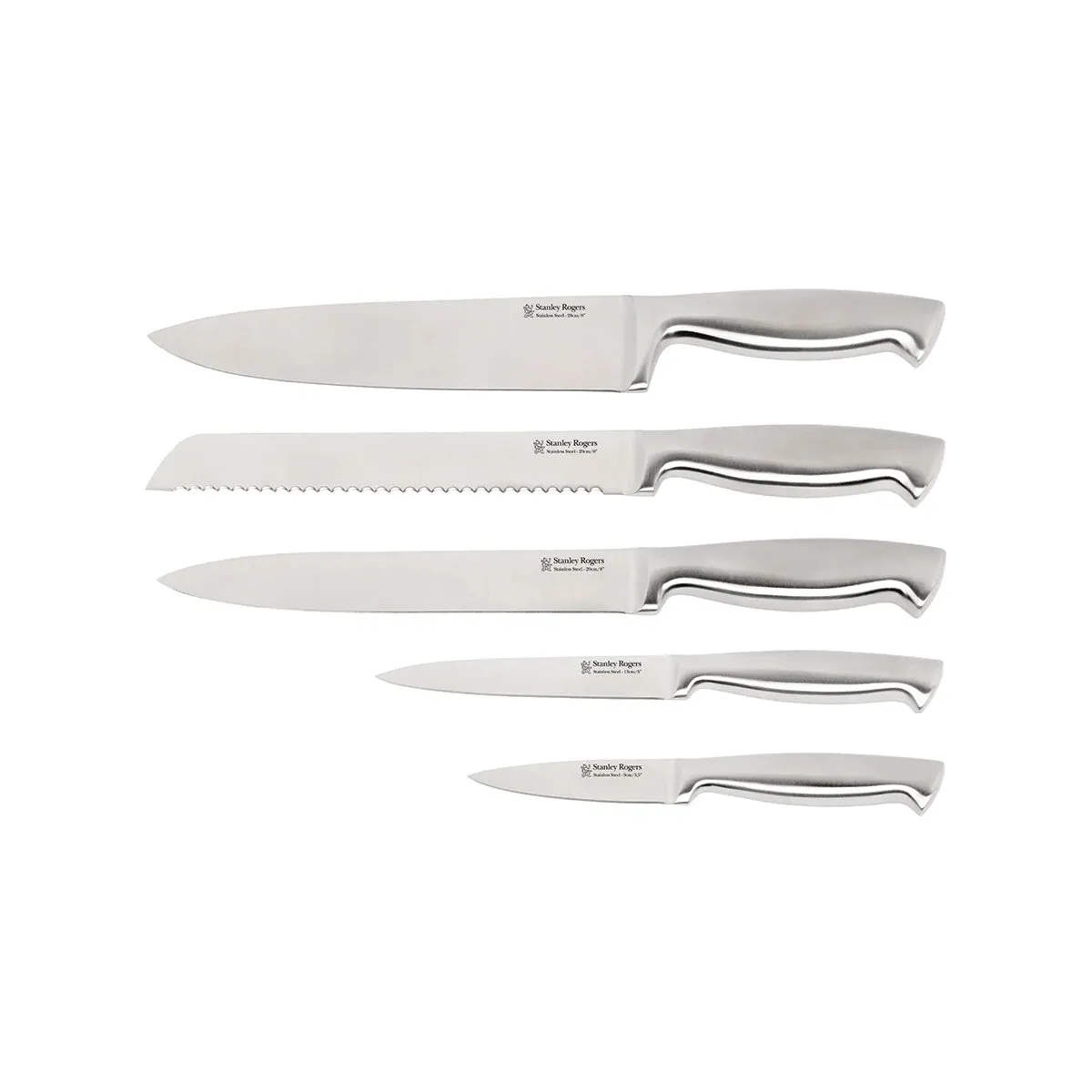 Vertical Oval Metallic Champagne 6pc Knife Block Set - DISCONTINUED BY SUPPLIER