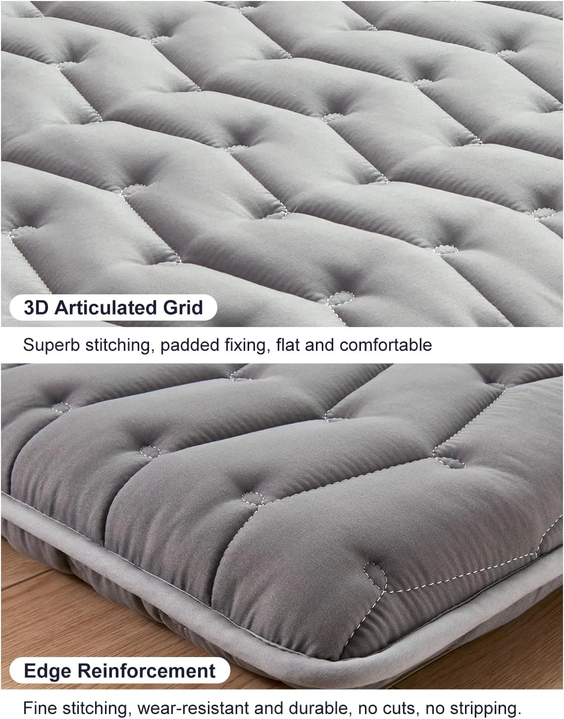 Vibe bear Premium Foam Japanese Futon Floor Mattress Twin Size 39"x 80",100% High Density Foam Comfortable Floor Mattress,3.5" Thicken Foldable Sleeping Pad,Dormitory Tatami Mat(Gray)
