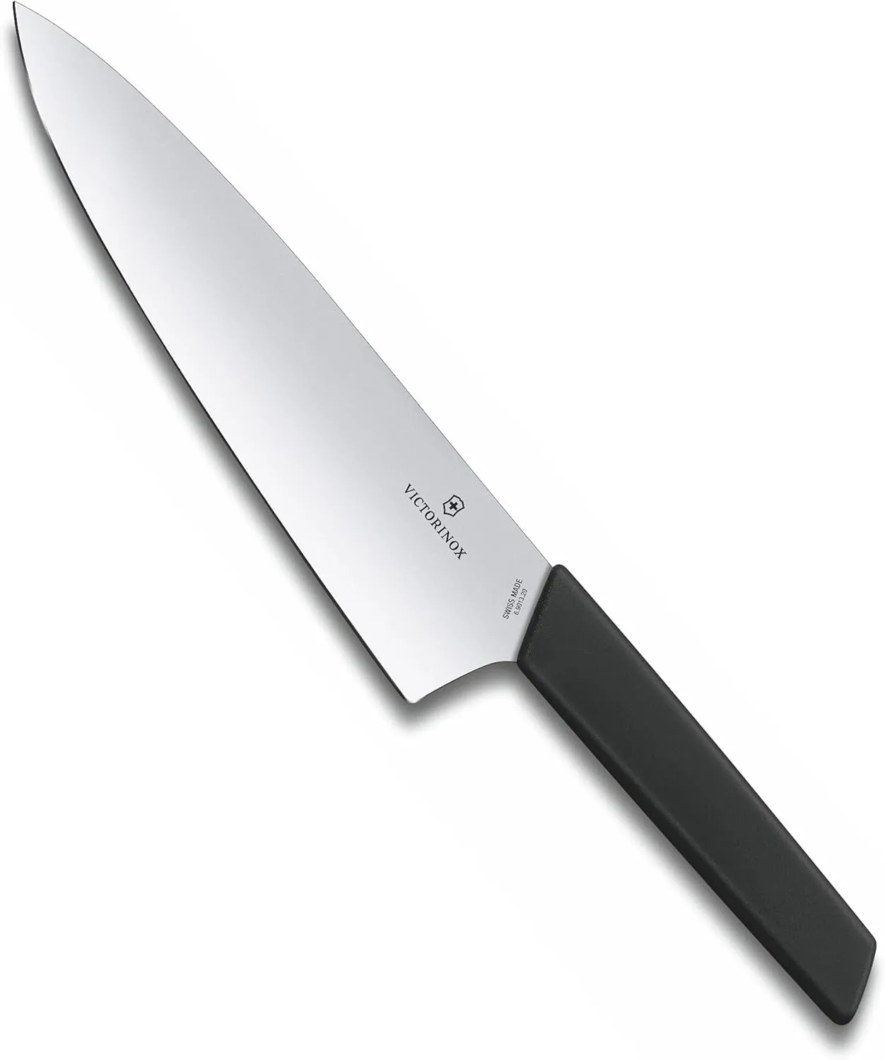 Victorinox Swiss Modern Chef's Knife - Kitchen Knife for Cutting Meat, Fruit & Vegetables - Premium Kitchen Accessories - Black Handle, 8"