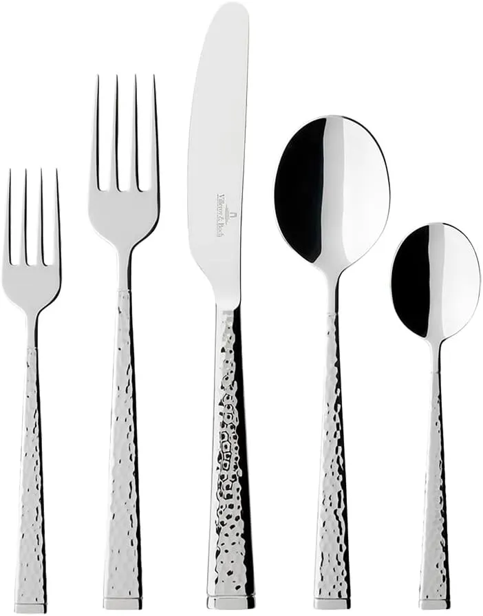 Villeroy & Boch Blacksmith 60-Piece Flatware Set, 18/10 Stainless Steel, Service for 12, Gift Boxed