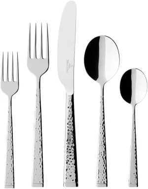 Villeroy & Boch Blacksmith 60-Piece Flatware Set, 18/10 Stainless Steel, Service for 12, Gift Boxed