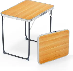 VINGLI 2.3FT Small Folding Camping Table，Portable Camping Table with Carrying Handle, Picnic Table Foldable Table Essentials for Indoor Outdoor