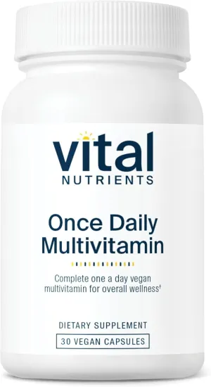 Vital Nutrients Once Daily Multivitamin | Vegan Multi for Women & Men | Allergen-Free | 19 Essential Vitamins   Antioxidants for Eye and Heart Health | Gluten, Dairy & Soy-Free | 30 Capsules