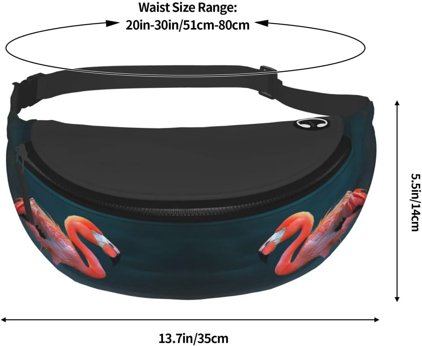 Vivid Flamingo Fanny Pack for Man Women Waist Bag Adjustable Belt Casual Chest Bag Bum Bags for Travel Sports Running Hiking Waist Packs