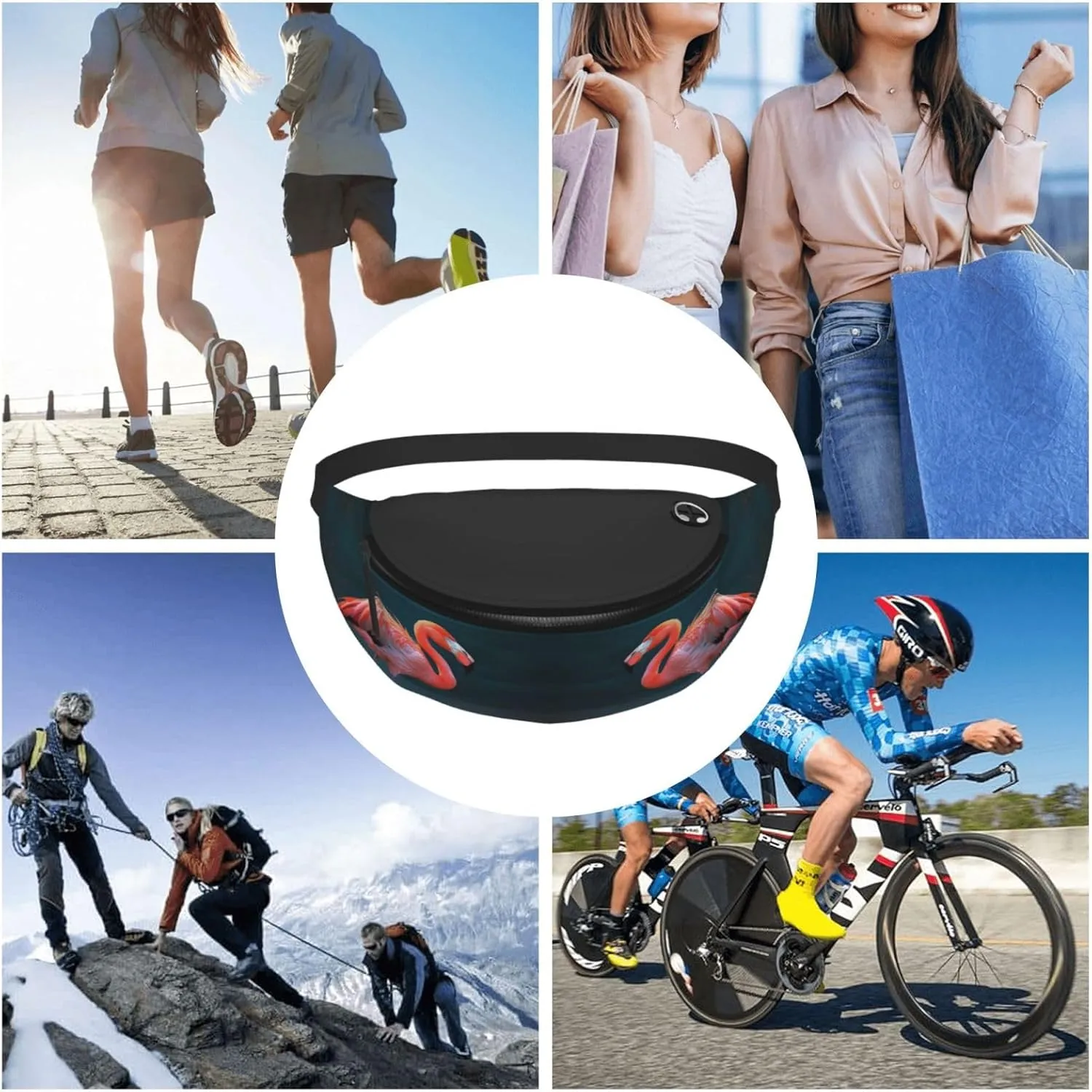 Vivid Flamingo Fanny Pack for Man Women Waist Bag Adjustable Belt Casual Chest Bag Bum Bags for Travel Sports Running Hiking Waist Packs