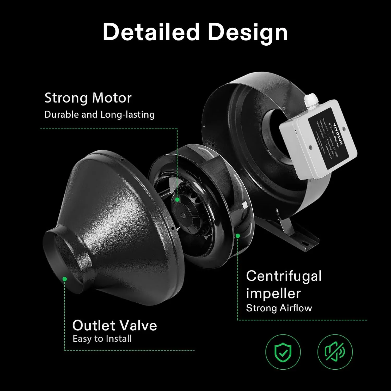 VIVOSUN 8 Inch 740 CFM Inline Fan with Speed Controller, 8 Inch Carbon Filter and 25 Feet of Ducting, Air Filtration Combo for Grow Tent Ventilation