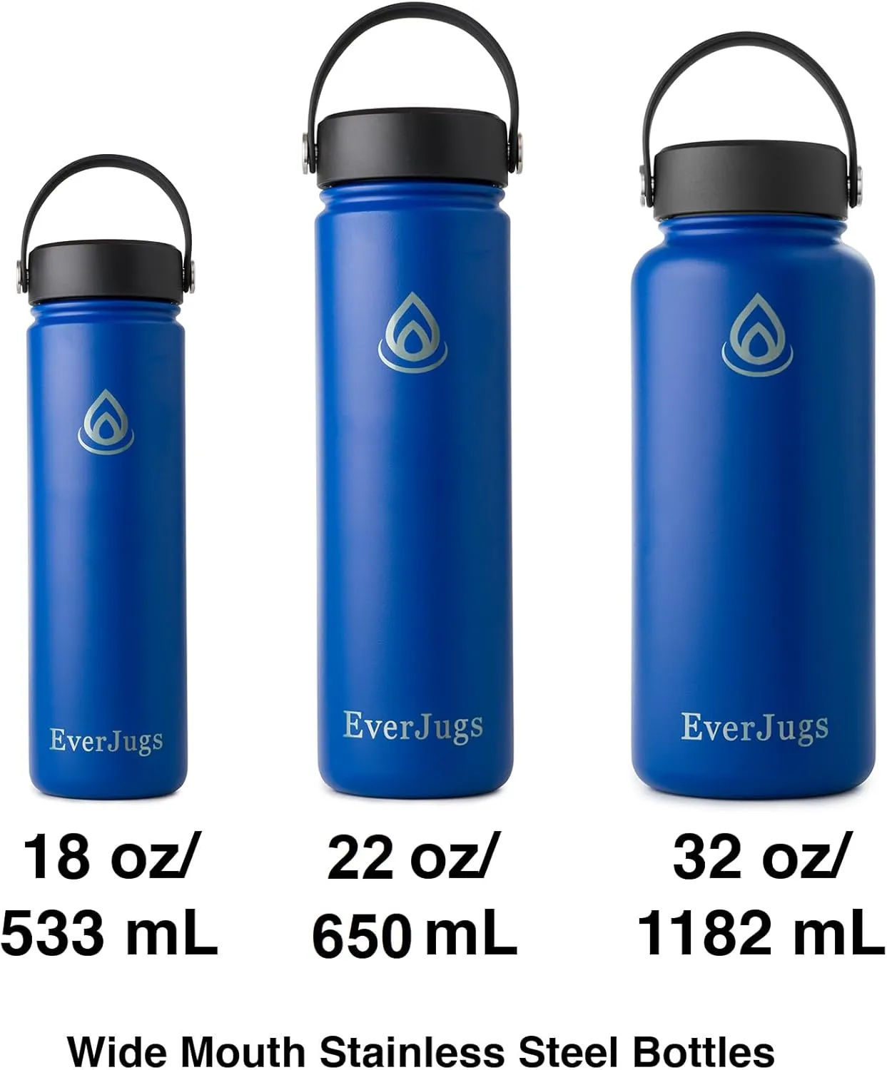 Water Bottle - 32 Oz, Wide Mouth, Premium Stainless Steel Bottle with Grip Cap, Double Walled Vacuum Insulated, Thermo Mug, Metal Flask, Leak Proof, Eco-Friendly