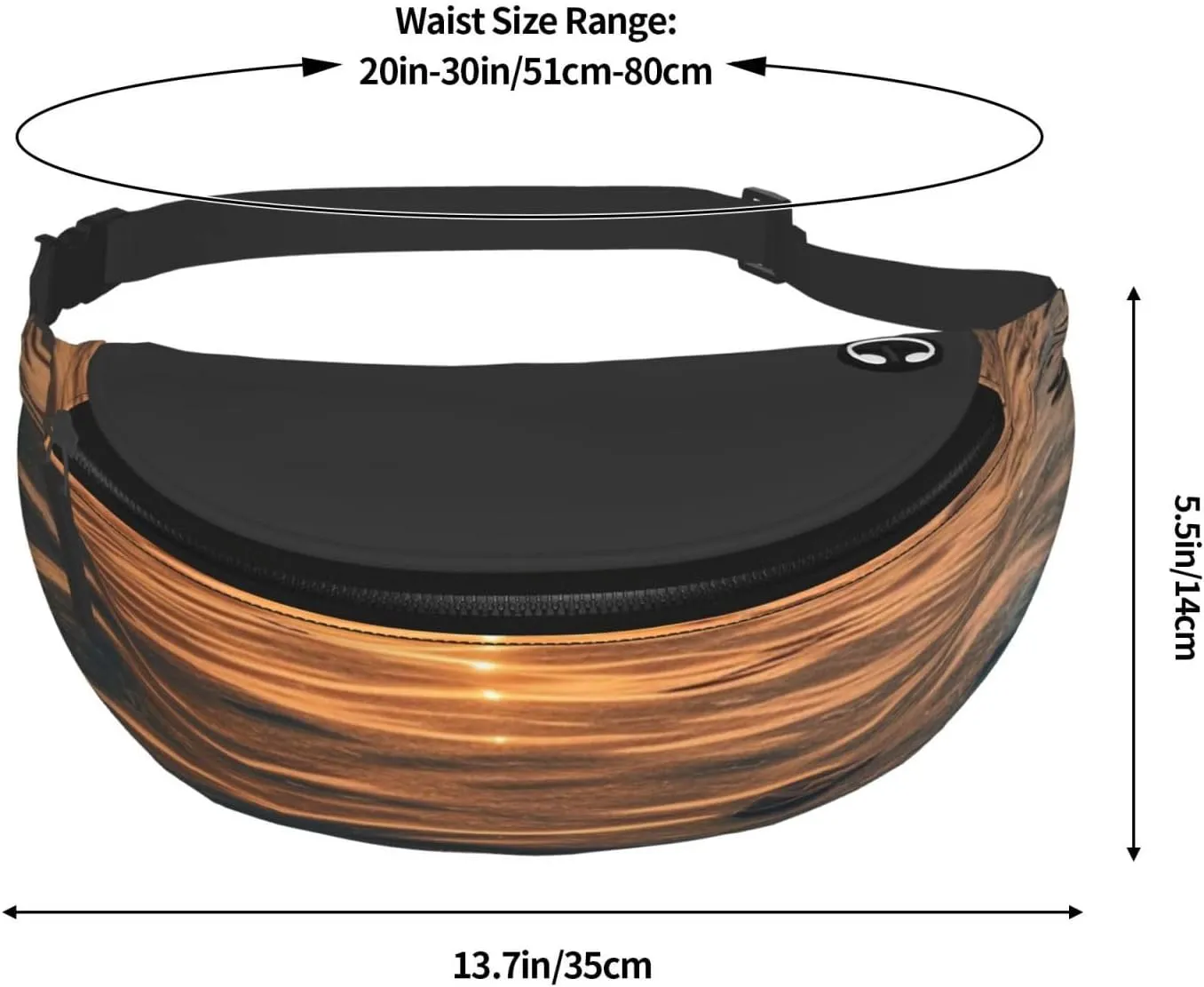 Water surface in the sunset Fanny Pack for Man Women Waist Bag Adjustable Belt Casual Chest Bag Bum Bags for Travel Sports Running Hiking Waist Packs
