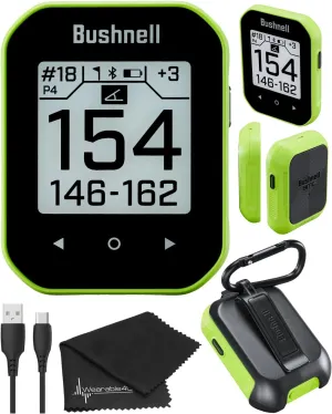 Wearable4U - Bushnell Phantom 3 Slope GPS Golf Green with Slope Technology, Touchscreen, Magnetic Cart Mount with Towel Bundle