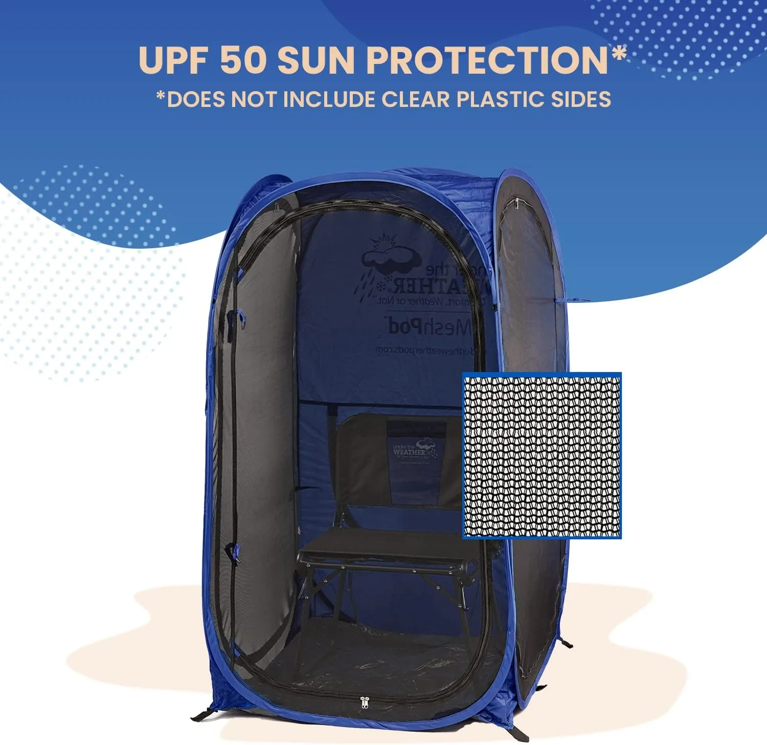 WeatherPod® The Original Shark Tank MyPod™ Mesh 1-2 Person Pop-Up Screen Pod - Keeps Out Bugs, Mosquitos, and Harmful UV Rays - UPF 50 for Maximum Protection from The Sun