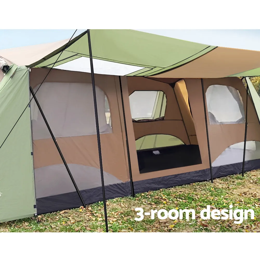 Weisshorn Instant Up Camping Tent 10 Person Outdoor Family Hiking Tents 3 Rooms-NT_Rural
