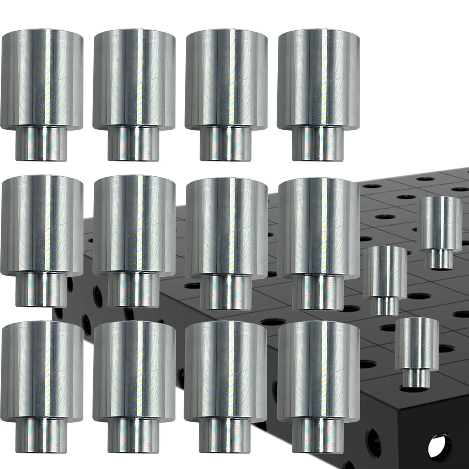 Welding Table Fixture Pins 12 Pcs 5/8 x 1 x 1.5 Stop Alignment Aluminum Accessories Square Quick Setup Fixturing Kit