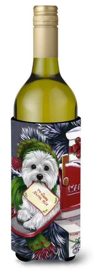 Westie Christmas Letter to Santa Wine Bottle Hugger PPP3215LITERK