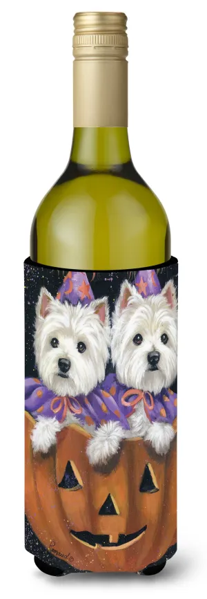 Westie Halloween Pumpkin Ride Wine Bottle Hugger PPP3205LITERK