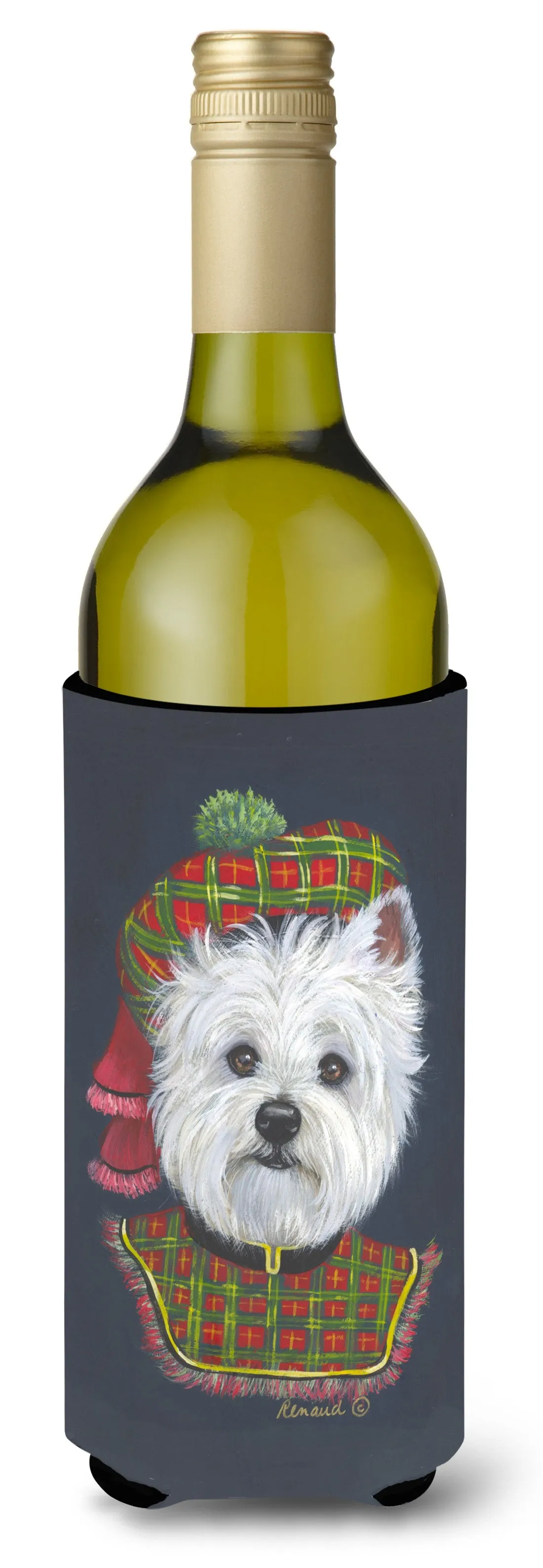 Westie Lad Plaid Wine Bottle Hugger PPP3213LITERK