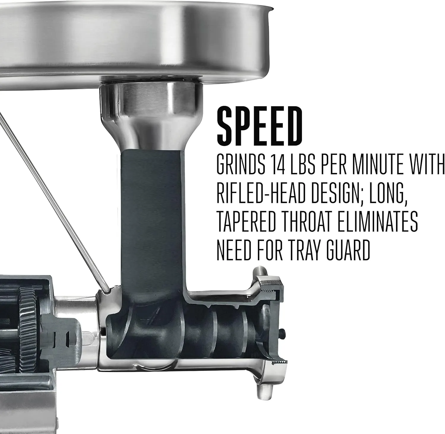 WESTON BRANDS Butcher Series Electric Meat Grinder & Sausage Stuffer, Commercial Grade 1 HP, 750 Watts, 14 lbs per Minute, Stainless Steel (09-2201-W)