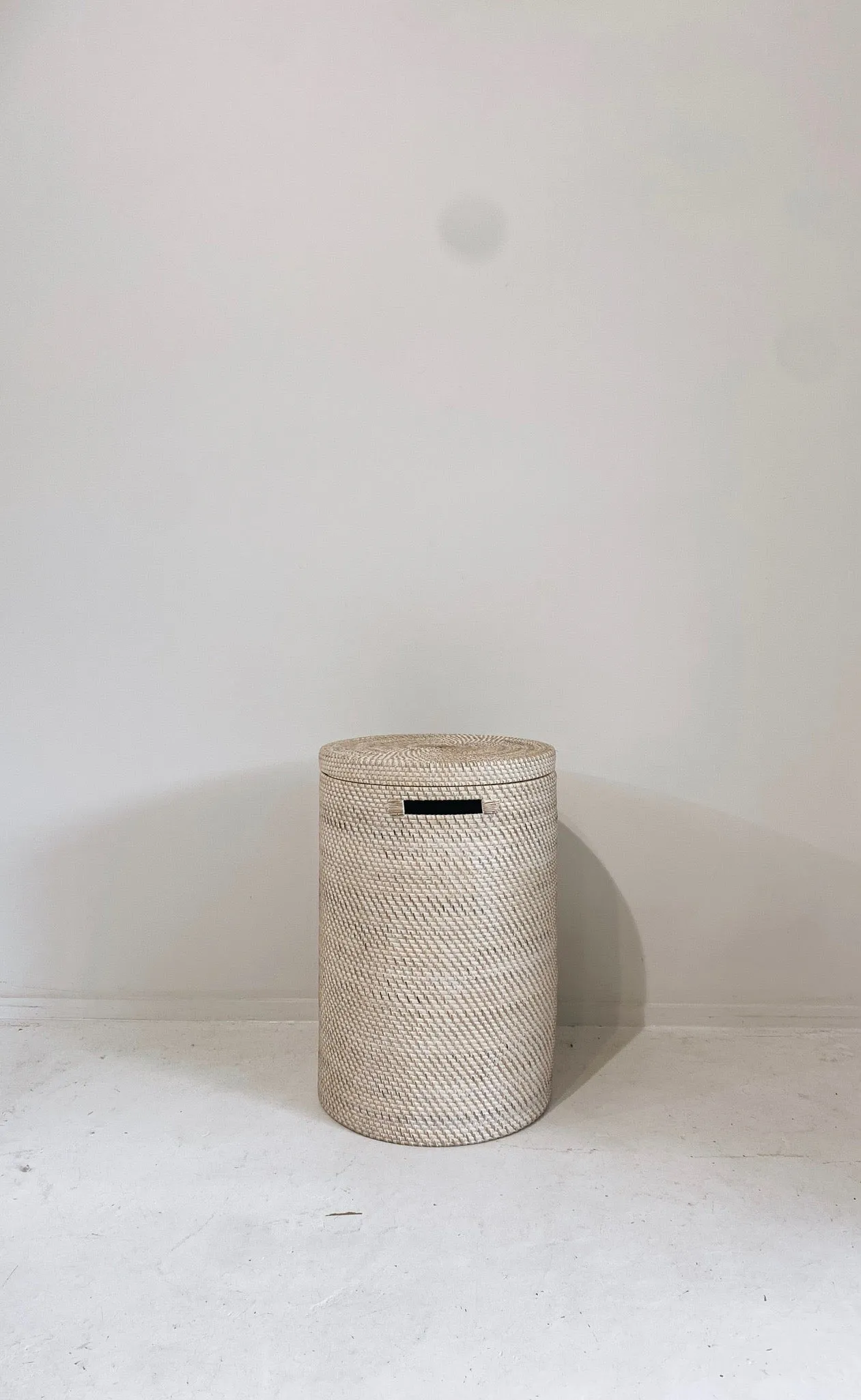 Whitewash Rattan Laundry Basket