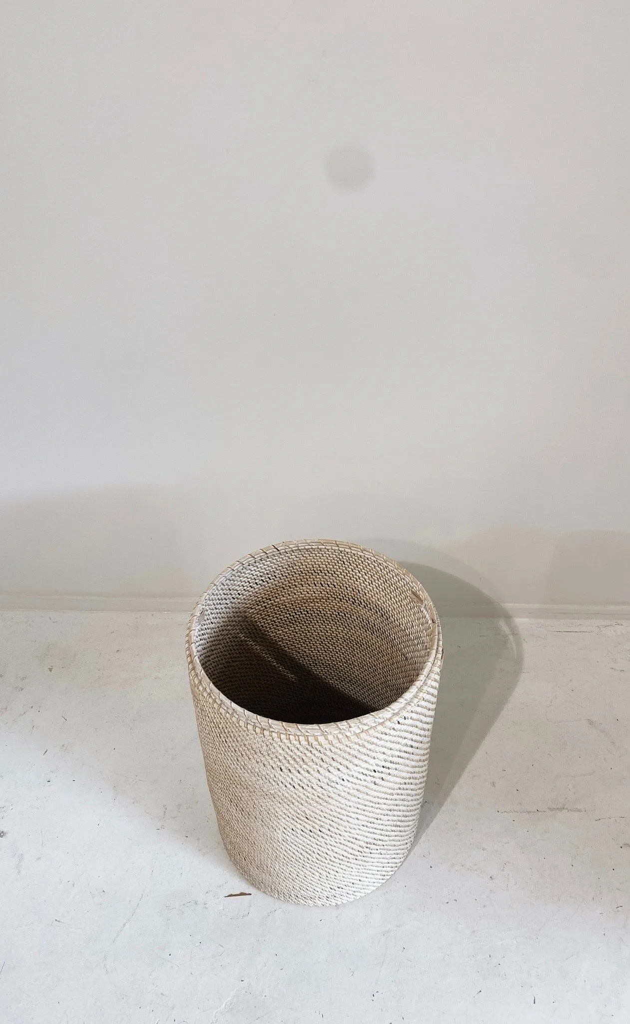 Whitewash Rattan Laundry Basket