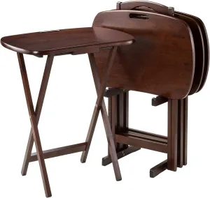 Winsome Lucca Snack Table, 22.83"W x 25.79"H x 15.67"D, Brown,Walnut
