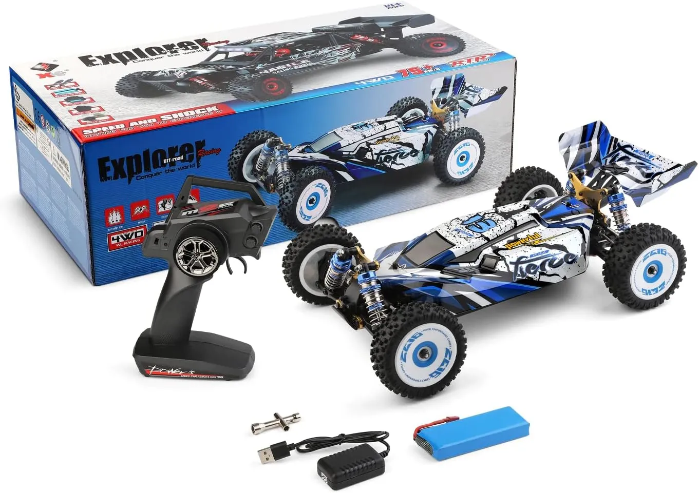 WLtoys XK 124017 V2 1/12 4WD 75km/h High-Speed Brushless Motor Off-Road Remote Control Drift Climbing RC Racing Car Adults,Kids Toys (124017 2200 3000)